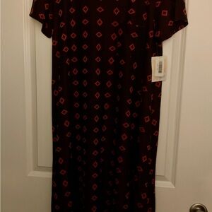 LuLaRoe Black and Red Geometric Midi Dress
